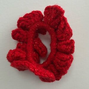 Red Crochet Hair Scrunchie